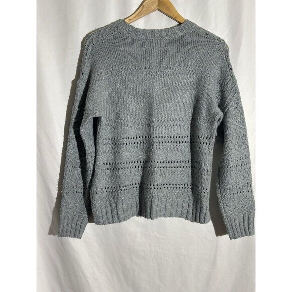 Lucky Brand Sweater Womens Petite Small Cable Knit Crew Neck Sea Foam Green - Picture 8 of 11